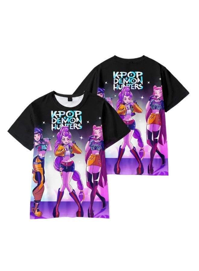 New Arrival 3D Graphic Print T-Shirt KPop Demon Hunters Anime Tee Short Sleeve Casual Top for Adults and Kids - Image 1